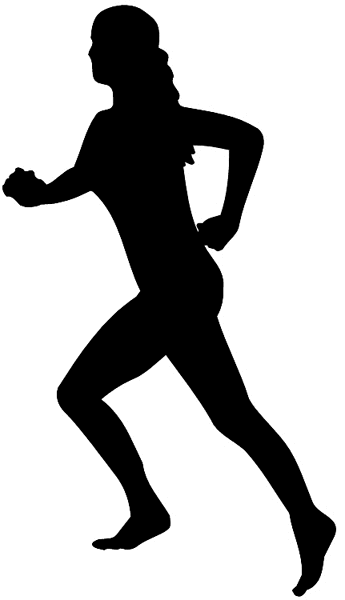 Lady runner in silhouette vinyl sticker. Customize on line. People 069-0488